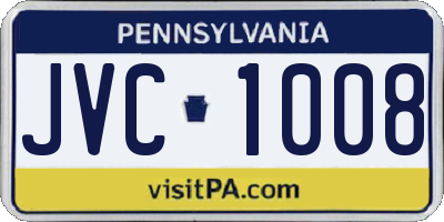 PA license plate JVC1008