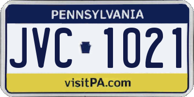 PA license plate JVC1021