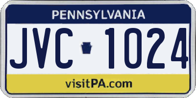 PA license plate JVC1024