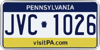 PA license plate JVC1026