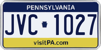 PA license plate JVC1027