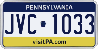 PA license plate JVC1033