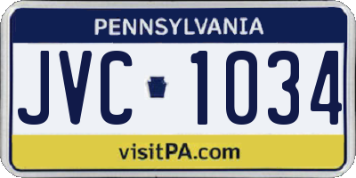 PA license plate JVC1034
