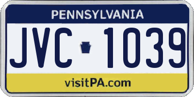 PA license plate JVC1039