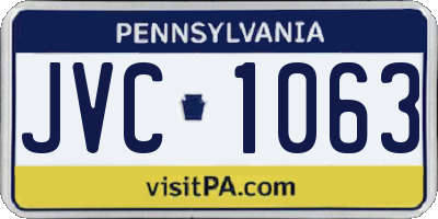 PA license plate JVC1063