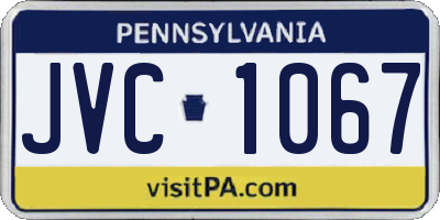 PA license plate JVC1067