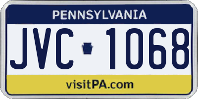 PA license plate JVC1068