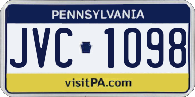PA license plate JVC1098