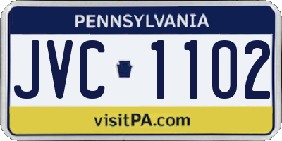 PA license plate JVC1102