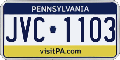 PA license plate JVC1103