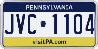 PA license plate JVC1104
