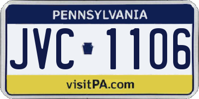 PA license plate JVC1106