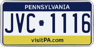 PA license plate JVC1116