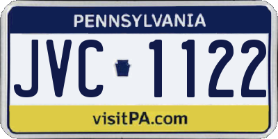 PA license plate JVC1122