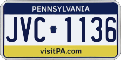 PA license plate JVC1136