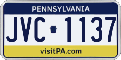 PA license plate JVC1137