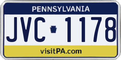 PA license plate JVC1178