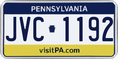PA license plate JVC1192