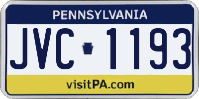 PA license plate JVC1193