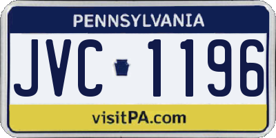 PA license plate JVC1196
