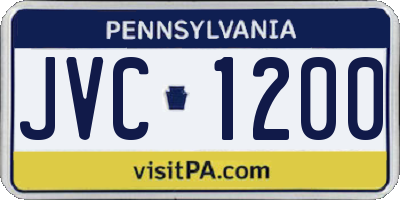 PA license plate JVC1200