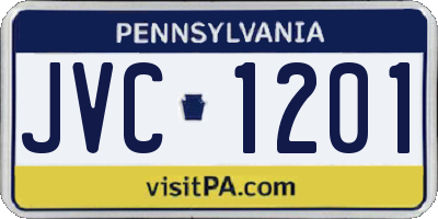 PA license plate JVC1201