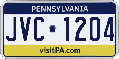 PA license plate JVC1204