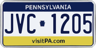 PA license plate JVC1205