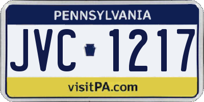 PA license plate JVC1217