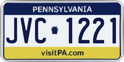 PA license plate JVC1221