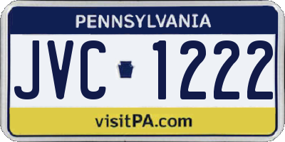 PA license plate JVC1222