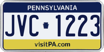 PA license plate JVC1223