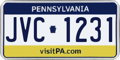 PA license plate JVC1231