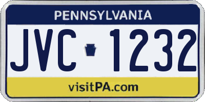 PA license plate JVC1232