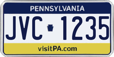 PA license plate JVC1235
