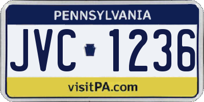 PA license plate JVC1236