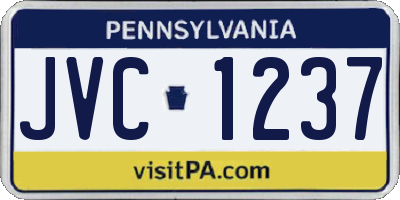 PA license plate JVC1237