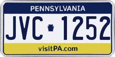 PA license plate JVC1252