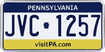 PA license plate JVC1257