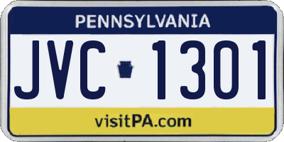 PA license plate JVC1301
