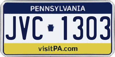 PA license plate JVC1303