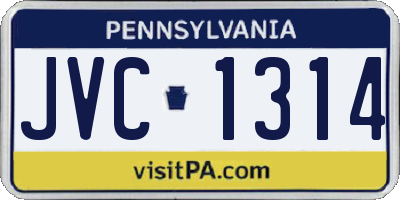 PA license plate JVC1314