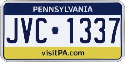 PA license plate JVC1337