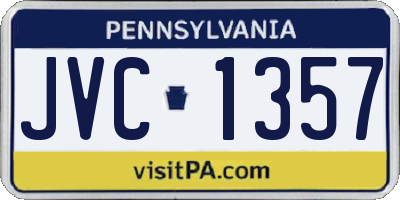 PA license plate JVC1357