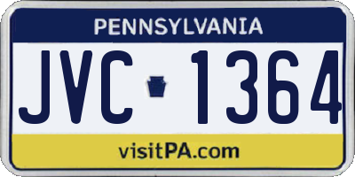 PA license plate JVC1364