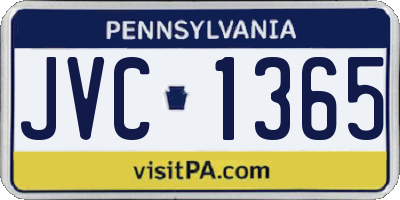 PA license plate JVC1365