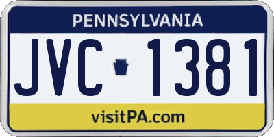 PA license plate JVC1381