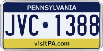 PA license plate JVC1388