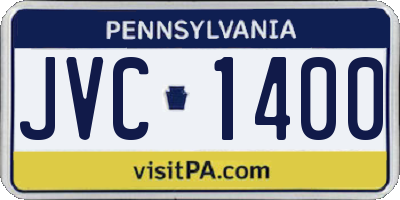 PA license plate JVC1400