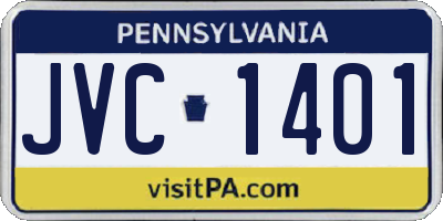 PA license plate JVC1401
